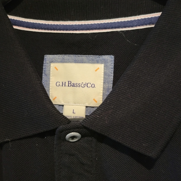 G.H. Bass & Co. Black Polo Shirt, NWT - Picture 2 of 4